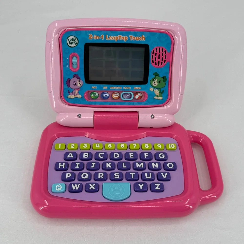 LeapFrog 2-in-1 LeapTop Touch Pink Kids Learning Laptop Tablet Toy ABC 123 Music